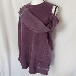 CK Distressed Cold Shoulder Sweater